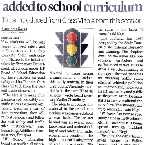 road safety Newspaper Cuttings