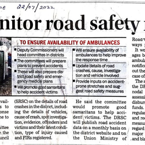 road safety Newspaper Cuttings