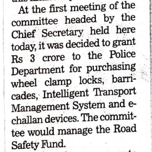 road safety Newspaper Cuttings